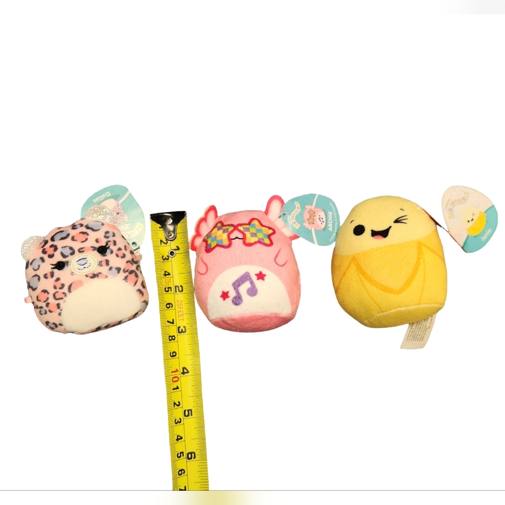 NWT Squishmallows Set Of 3 Leopard Dallas, Axolotl Archie, Banana McDonalds 2.5" - Picture 3 of 3